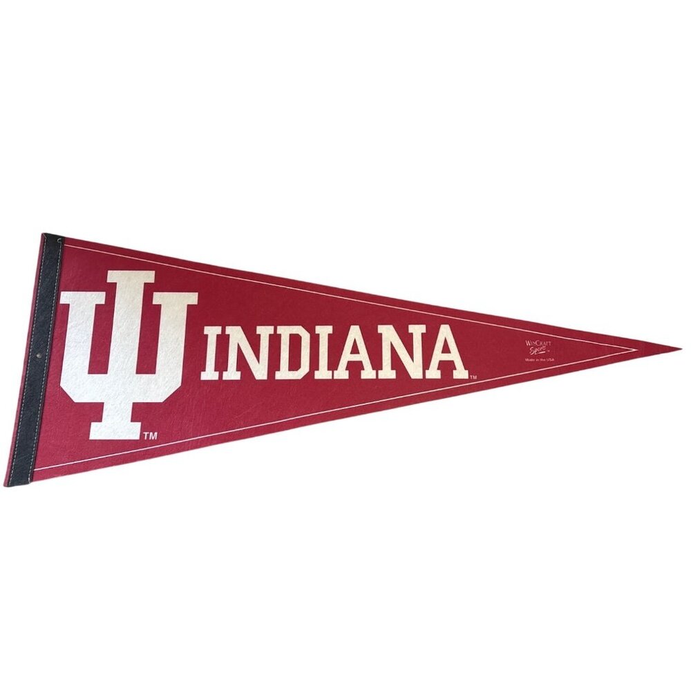 Indiana Hosiers  University Pennant By WinCraft 12"x30" Felt Banner Red White